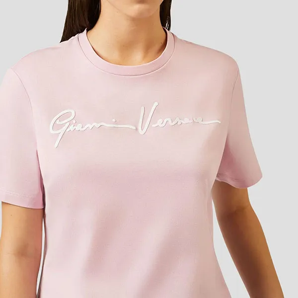 Áo Phông Versace Gianni Signature Printed In Pink 1006098 1A04187 2P100 Màu Hồng