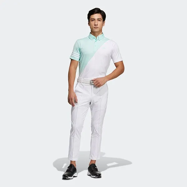 Áo Polo Adidas Three Stripes Color Block Short Sleeve Button Down Shirt GM3660 Màu Xanh Trắng Size M