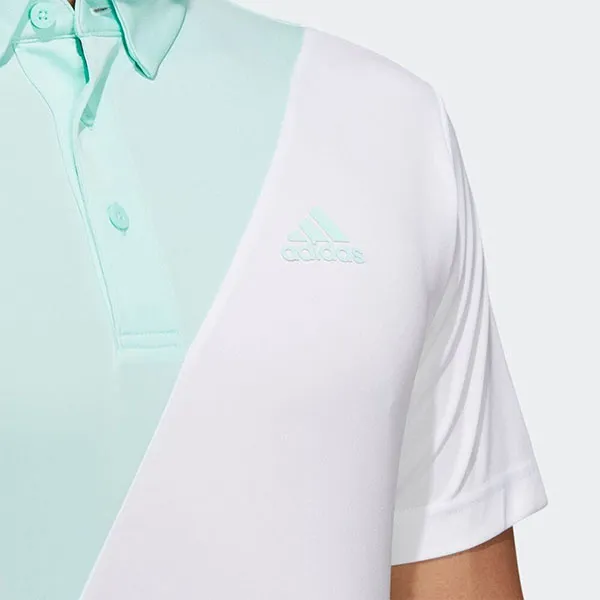 Áo Polo Adidas Three Stripes Color Block Short Sleeve Button Down Shirt GM3660 Màu Xanh Trắng Size M