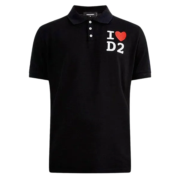 Áo Polo Dsquared2 Logo-print Cotton S74GL0044 Màu Đen Size M - Thời trang - Vua Hàng Hiệu