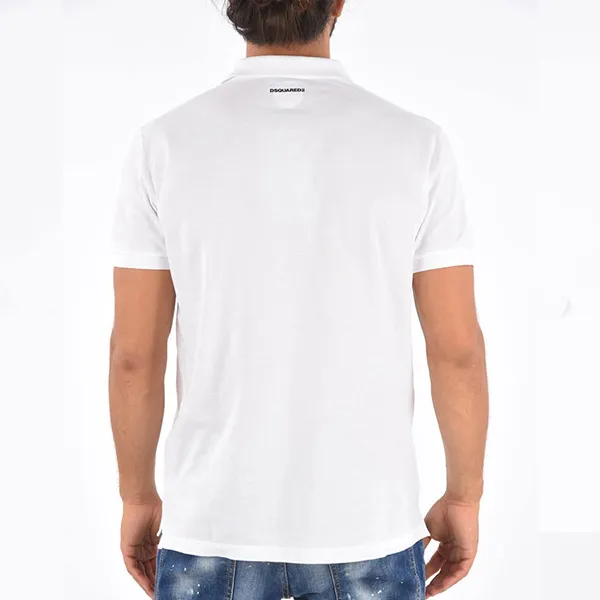 Áo Polo Nam Dsquared2 Logo-print Cotton S74GL0044 Màu Trắng Size M - Thời trang - Vua Hàng Hiệu
