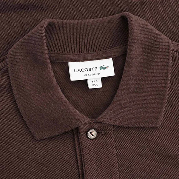 Áo Polo Lacoste Classic Fit L1212 57D Màu Nâu Đậm Size M