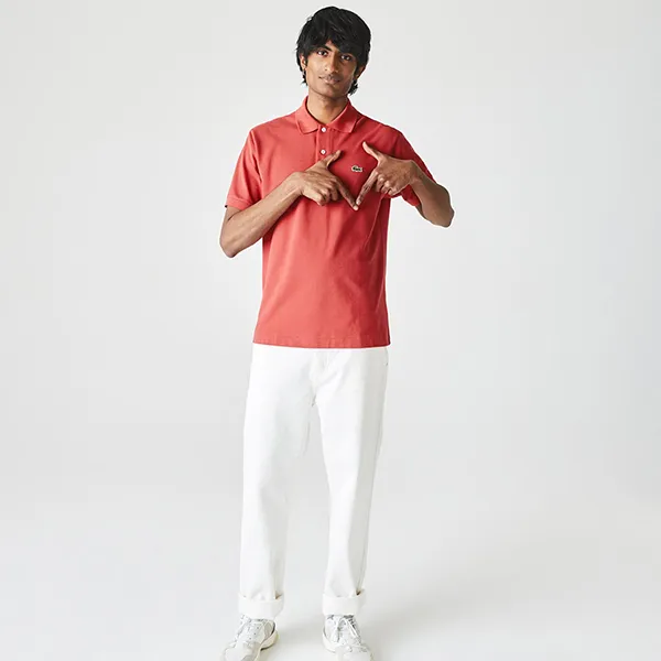 Áo Polo Lacoste Men's Classic Fit L1212 67G Màu Cam Đỏ Size S