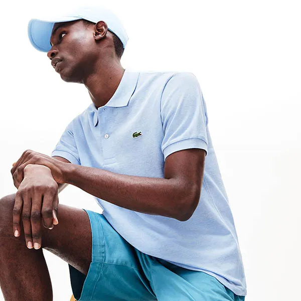 Áo Polo Lacoste Men's Marl L.12.64 Original Fit L1264 9Q9 Màu Xanh Nhạt Size M