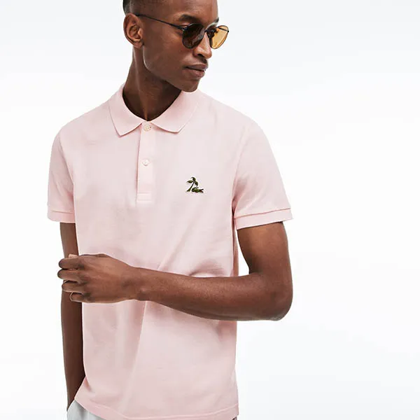 Áo Polo Lacoste Men's Regular Fit Palm Tree Croc Cotton Petit Piqué Polo PH4258 51 ADY Màu Hồng Phấn Size M - Thời trang - Vua Hàng Hiệu