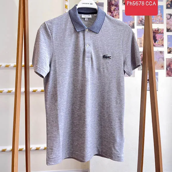 Áo Polo Lacoste Men's Short Sleeve Shirt Grey Gray PH5678 CCA Màu Xám Size S - Thời trang - Vua Hàng Hiệu