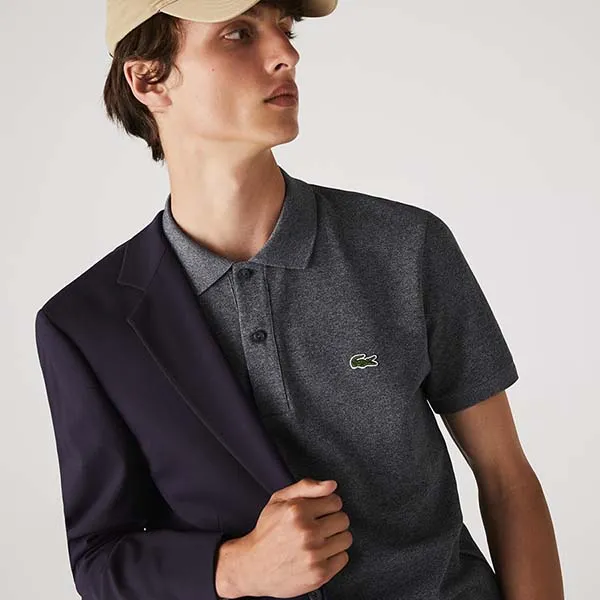 Áo Polo Lacoste Slim Fit PH4012 E8G Màu Xám Đậm Size S