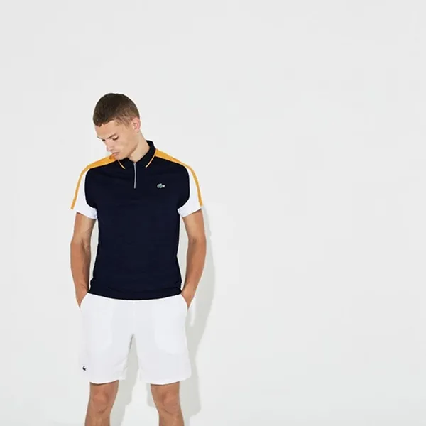 Áo Polo Lacoste Sport DH9480 CRT Nam Màu Xanh Vàng 100% Cotton - Thời Trang Thể Thao Lịch Lãm và Năng Động