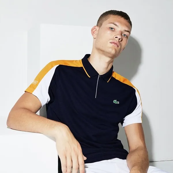 Áo Polo Lacoste Sport DH9480 CRT Nam Màu Xanh Vàng 100% Cotton - Thời Trang Thể Thao Lịch Lãm và Năng Động