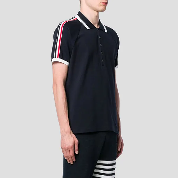 Áo Polo Thom Browne 4-Bar Stripe Raglan-Sleeve MJP086A 00050 415 Màu Xanh Navy Size 3 - Thời trang - Vua Hàng Hiệu