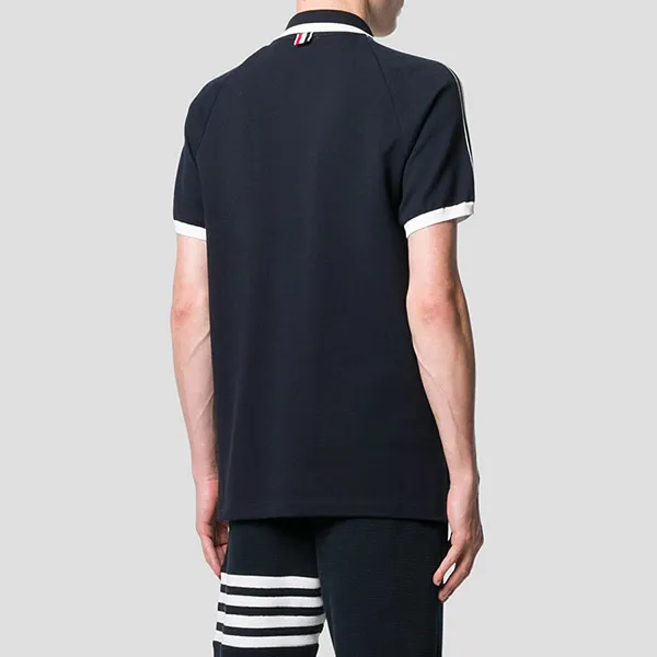 Áo Polo Thom Browne 4-Bar Stripe Raglan-Sleeve MJP086A 00050 415 Màu Xanh Navy Size 3 - Thời trang - Vua Hàng Hiệu