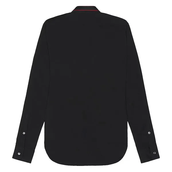 Áo Sơ Mi Alexander McQueen Black Logo Collar QRN44 1000 Màu Đen
