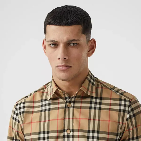 Áo Sơ Mi Burberry Short-sleeve Check Cotton Poplin Shirt Size S
