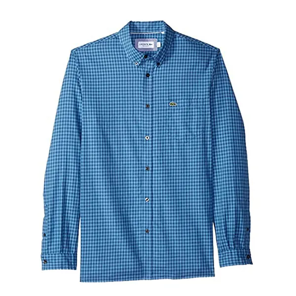 Áo Sơ Mi Lacoste Regular Fit CH1468 K6L Màu Xanh Kẻ Size M