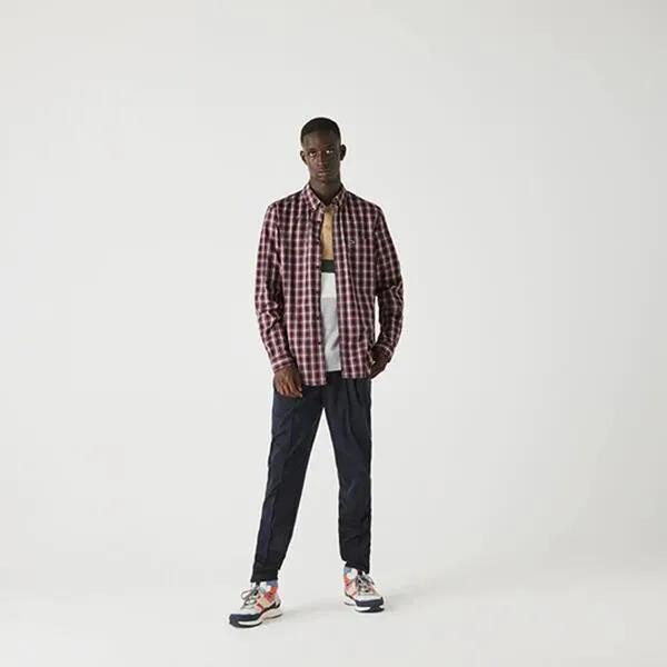 Áo Sơ Mi Nam Lacoste Regular Fit CH3983 8L1 Màu Kẻ Đỏ Size 38
