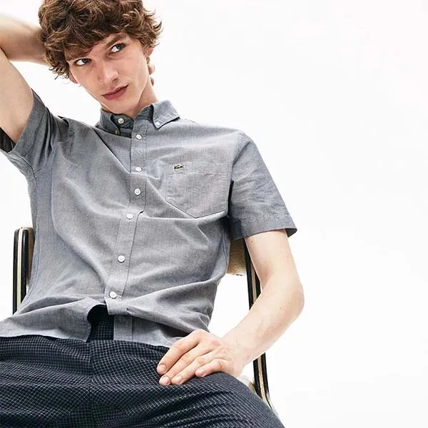 Áo Sơ Mi Lacoste Regular Fit CH4975 166 Màu Xám Đậm Size L