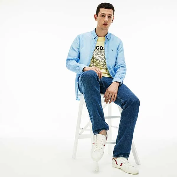 Áo Sơ Mi Lacoste Regular Fit CH4990 G5J Màu Xanh Nhạt Size M