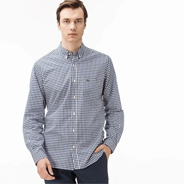 Áo Sơ Mi Lacoste Regular Fit CH9559 HFA Màu Xanh Kẻ Size L