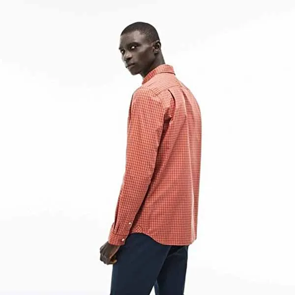 Áo Sơ Mi Lacoste Regular Fit CH9559 PRK Màu Hồng Cam Size S