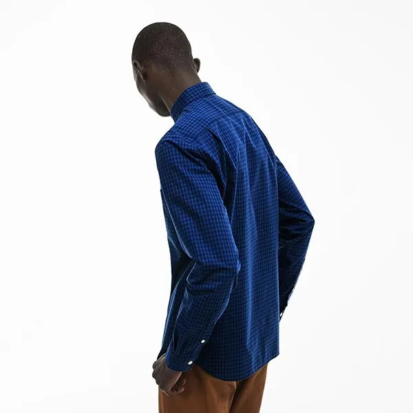 Áo Sơ Mi Lacoste Regular Fit CH9559 PXT Màu Kẻ Xanh Đậm Size M - Thời trang - Vua Hàng Hiệu