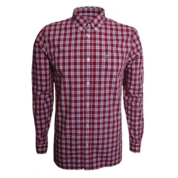 Áo Sơ Mi Lacoste Regular Fit Red Check Long Sleeved Shirt CH5804 YPW Màu Kẻ Đỏ Size M - Thời trang - Vua Hàng Hiệu