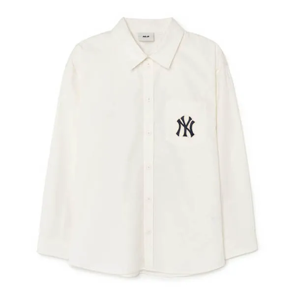 Áo Sơ Mi MLB Monogram Denim 3AWSM0131-50IVS Màu Trắng Size M