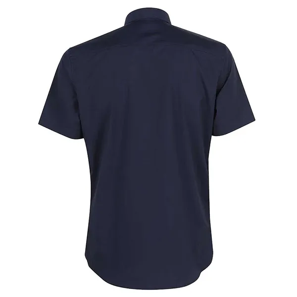 Áo Sơ Mi Nam Burberry Short-Sleeve Monogram Motif Stretch Cotton Shirt Màu Xanh Navy Size M