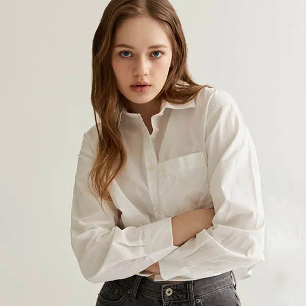 Áo Sơ Mi WHOAU WHYAD2331F Steve Crop Shirt Màu Trắng Size S - Thời trang - Vua Hàng Hiệu