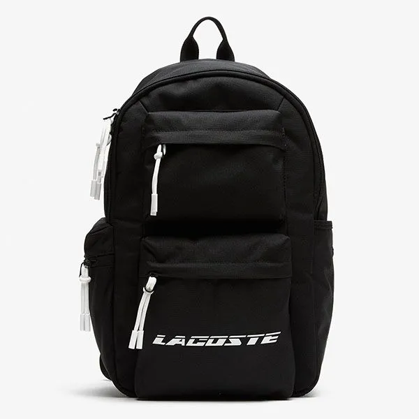 Balo Lacoste Unisex Contrast Inscription Backpack Black NH4044NZ Màu Đen