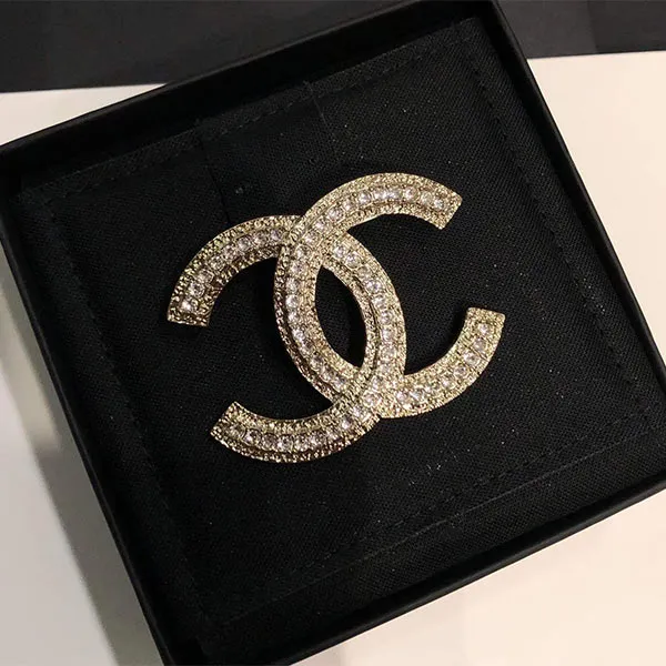 Chanel Crystal CC Gold Quilted Brooch  Madison Avenue Couture