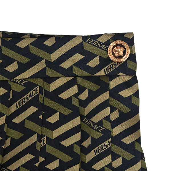 Chân Váy Versace Green & Black La Greca Monogram Printed 1008400 1A01805 5B160 Màu Xanh Đen - Thời trang - Vua Hàng Hiệu