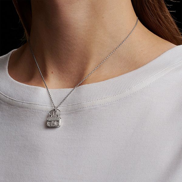 Dây Chuyền Hermès Constance Charm Diamond Pendant Necklace Màu Bạc (Chế tác) - 1