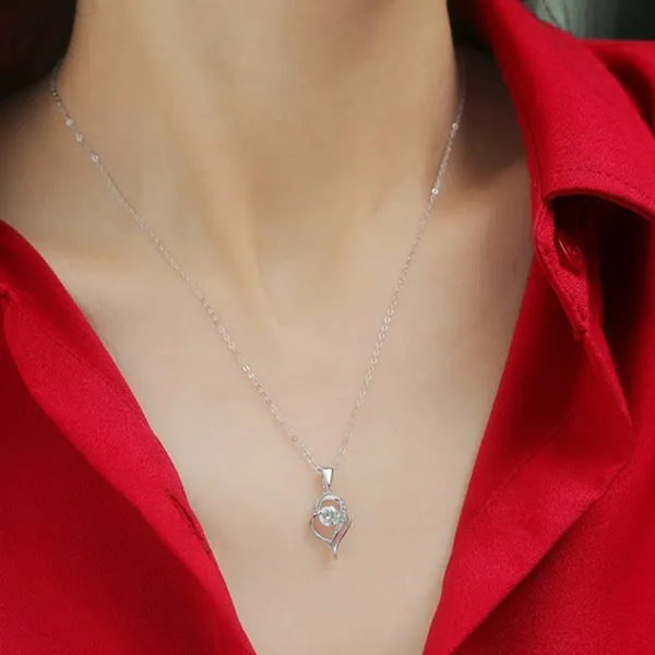 Dây Chuyền Lili Jewelry Trái Tim Đính Kim Cương Moissanite Lili_053901 Màu Bạc