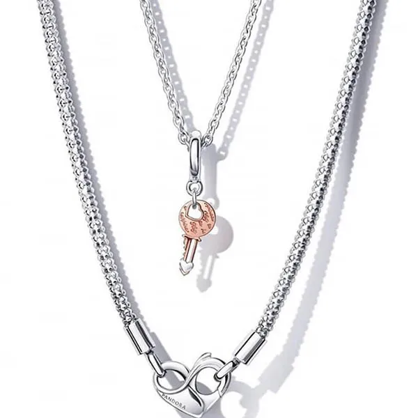 Dây Chuyền Mix Charm Pandora Moments Halskæde Med 392451C00 Màu Bạc - Trang sức - Vua Hàng Hiệu