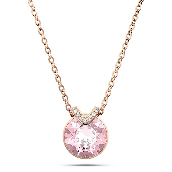 Dây Chuyền Swarovski Bella V Pendant Round Cut, Pink, Rose Gold-Tone Plated 5662088 Màu Vàng Hồng - Trang sức - Vua Hàng Hiệu