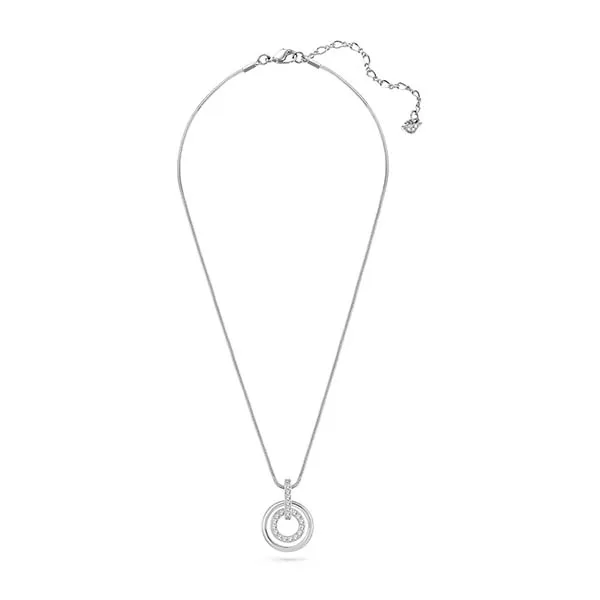 Dây Chuyền Swarovski Circle Pendant Round Shape, White, Rhodium Plated 5646720 Màu Bạc