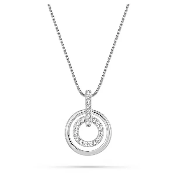 Dây Chuyền Swarovski Circle Pendant Round Shape, White, Rhodium Plated 5646720 Màu Bạc