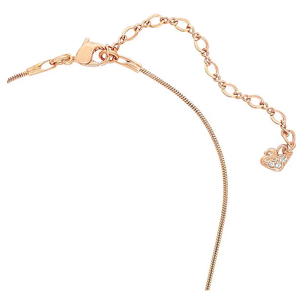 Dây Chuyền Swarovski Circle Pendant Round Shape, White, Rose Gold Alloy Plating 5646721 Màu Vàng Hồng