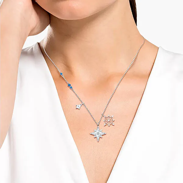 Dây Chuyền Swarovski Symbolic Pendant Star, White, Rhodium Plated 