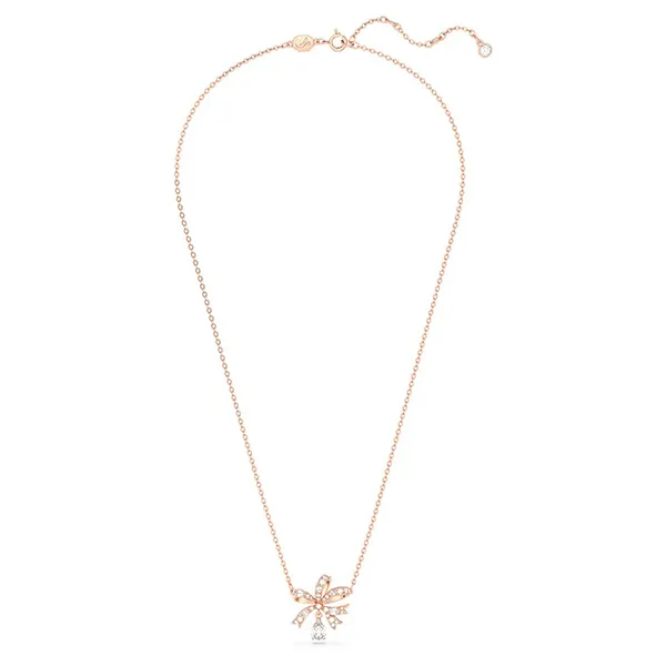 Dây Chuyền Nữ Swarovski Volta Necklacebow Small White Rose Gold Tone Plated 5656741 Màu Vàng Hồng