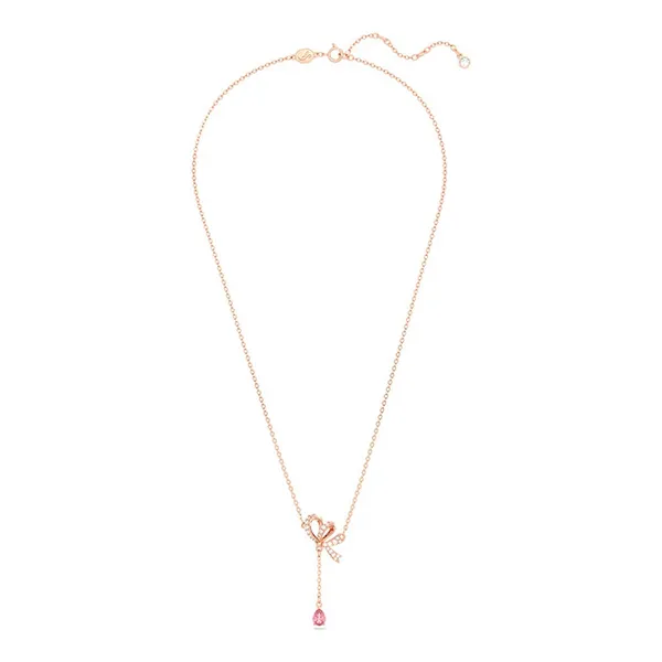 Dây Chuyền Swarovski Volta Y Pendant Bow, Pink, Rose Gold-Tone Plated 5647569 Màu Vàng Hồng