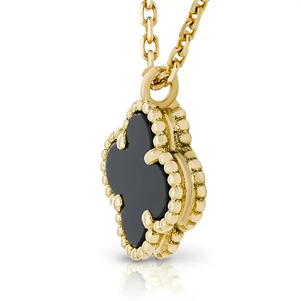 Dây Chuyền Jewery Luxury Vintage Alhambra Necklace Màu Vàng Gold Size 9mm