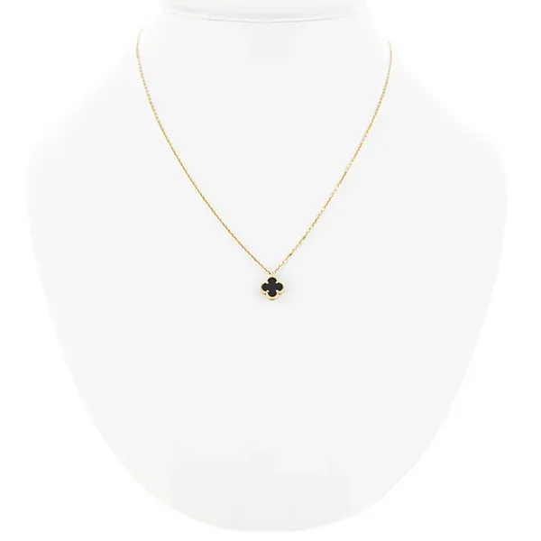 Dây Chuyền Jewery Luxury Vintage Alhambra Necklace Màu Vàng Gold Size 9mm