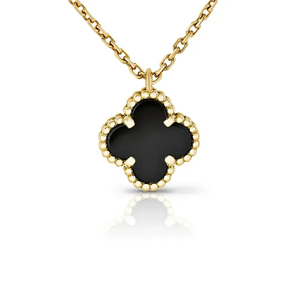 Dây Chuyền Jewery Luxury Vintage Alhambra Necklace Màu Vàng Gold Size 9mm