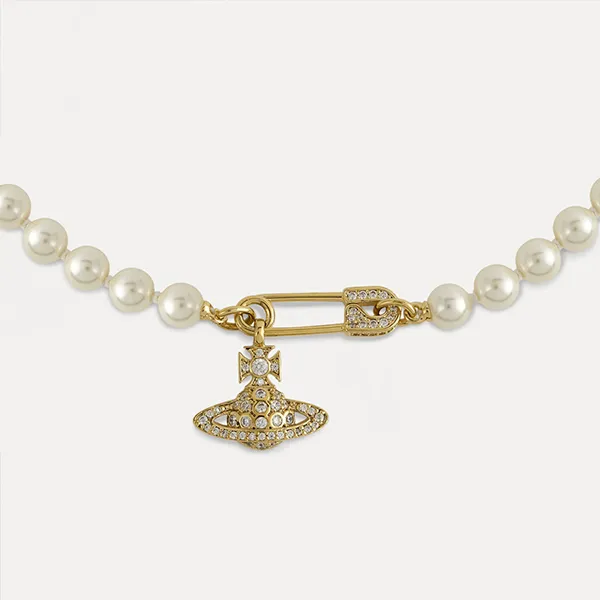 Dây Chuyền Vivienne Westwood Lucrece Pearl Necklace Màu Vàng Gold - Trang sức - Vua Hàng Hiệu