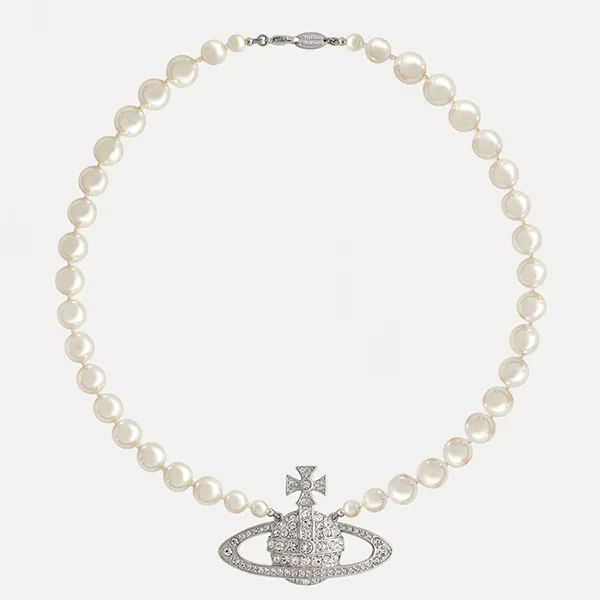 Dây Chuyền Vivienne Westwood Man. Bas Relief Pearl Necklace Màu Bạc - Trang sức - Vua Hàng Hiệu