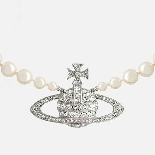 Dây Chuyền Vivienne Westwood Man. Bas Relief Pearl Necklace Màu Bạc - Trang sức - Vua Hàng Hiệu