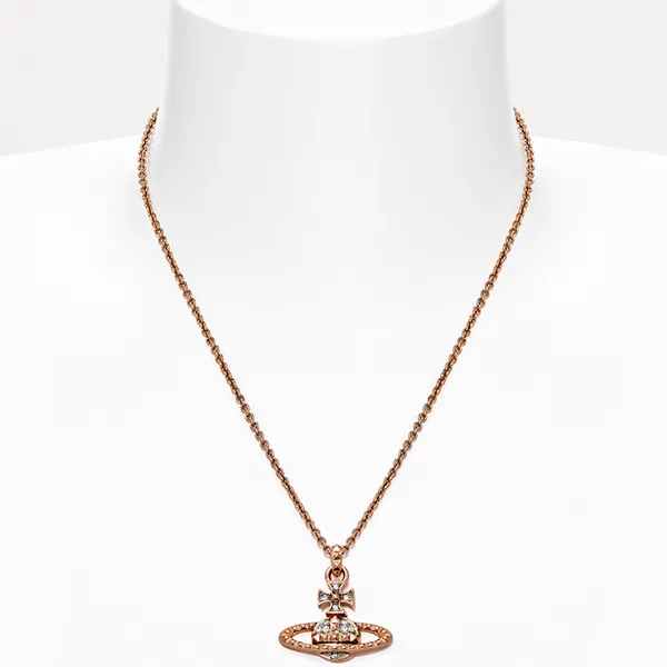 Dây Chuyền Vivienne Westwood Mayfair Bas Relief Pendant Necklace Màu Vàng Hồng