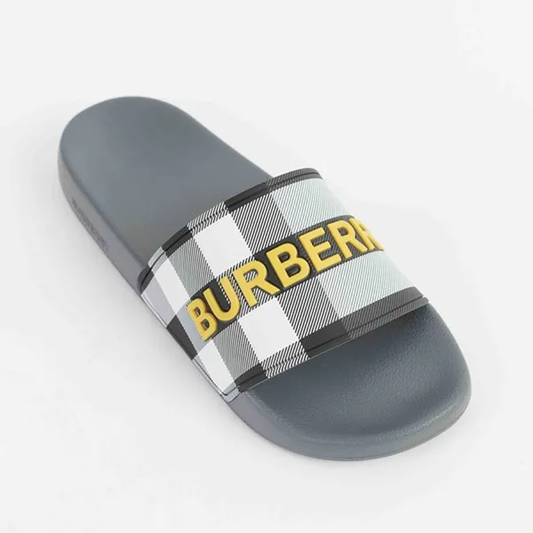 Dép Burberry Furley Logo Slide Sandal In Gray Màu Xám Size 39