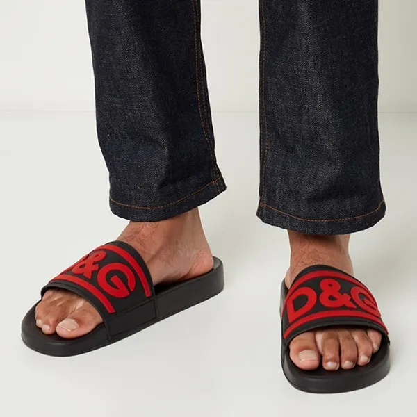 Dép Nam Dolce & Gabbana D&G Slides Black CS2072 AQ858 89650 Màu Đen - Dép - Vua Hàng Hiệu
